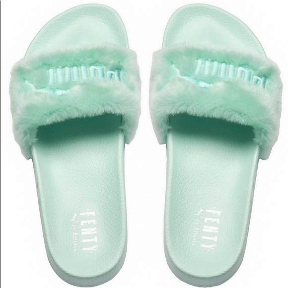 puma slides green